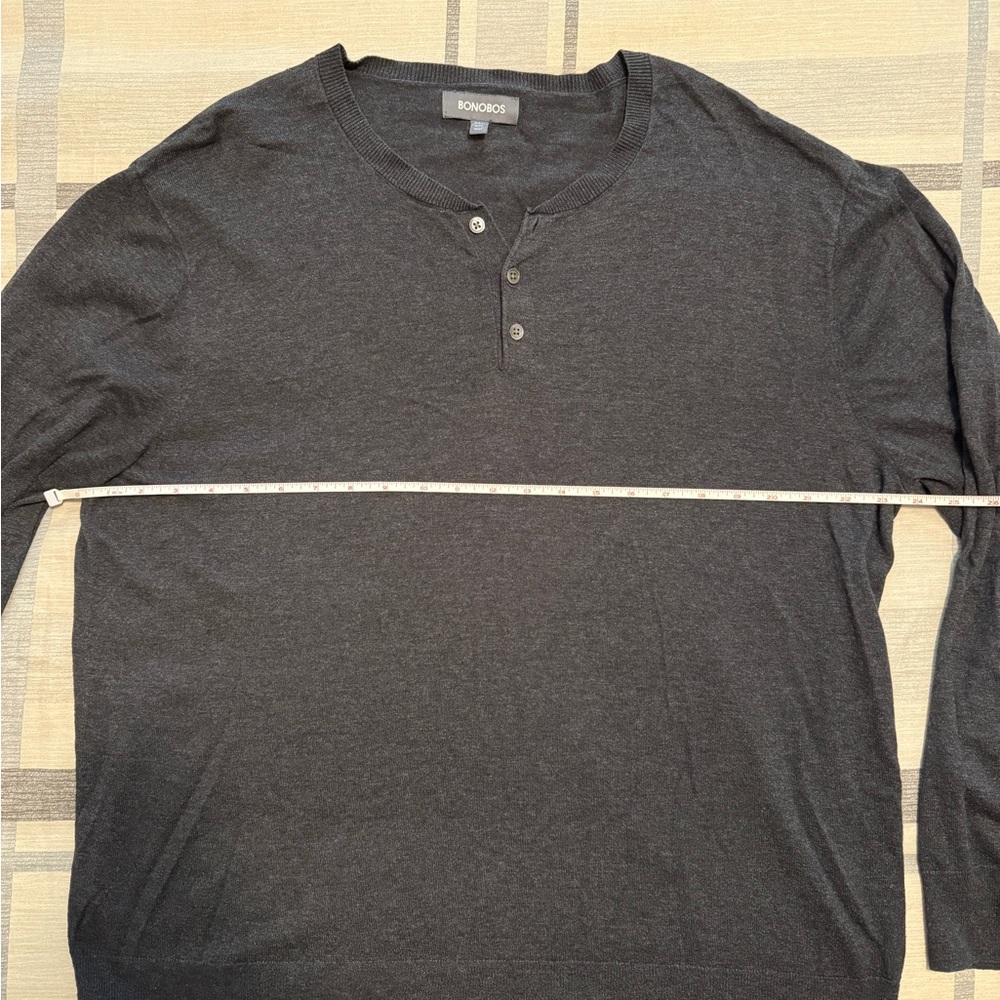 Bonobos Men's Charcoal Long Sleeve Henley